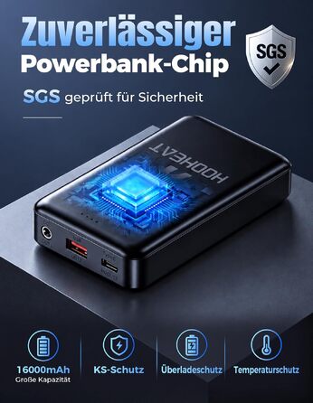 Зігріваюча жилетка чоловіча з Powerbank 16000 mAh, підігрів від акумулятора, чорна, розмір L