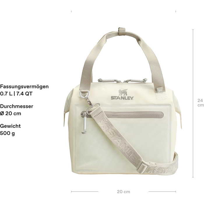 Сумка-холодильник Stanley 1913 All-Day Julienne Maxi Cooler, 7.0 л, кремова (100% перероблений поліестер, з ручкою та ременями)