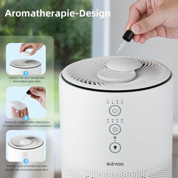 Очищувач повітря Slevoo 03 Pro Max для дому з HEPA-фільтром 3-в-1, CADR 200м³/год, від шерсті тварин, пилу та запахів, білий