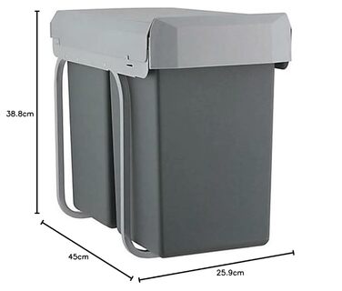 Смітник Wesco Double Boy Deluxe, нержавіюча сталь, сірий алюміній