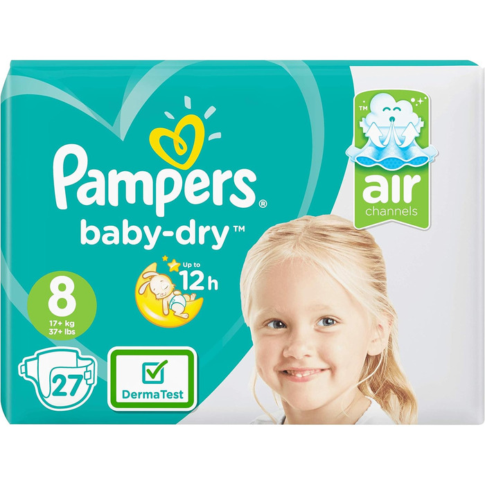Підгузки Pampers Baby Dry розмір 8 (17+ кг), 27 шт