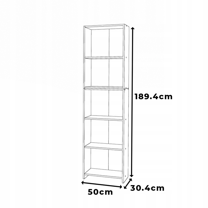 Стелаж Stiv-Meble, білий, 50 x 189,4 x 30,4 см
