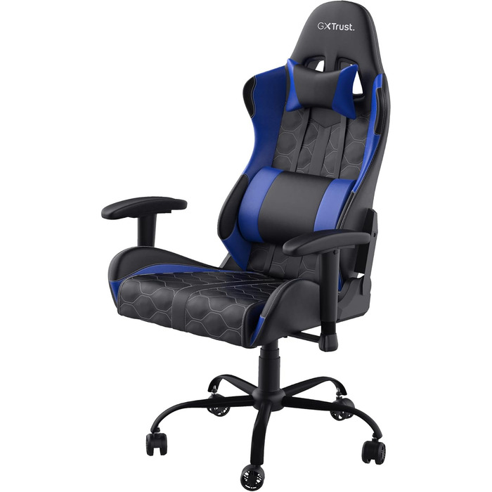 Ігрове крісло Trust Gaming GXT 708B Resto, 360° обертання, офісне, знімні подушки, регульована висота, для комп'ютера, синє