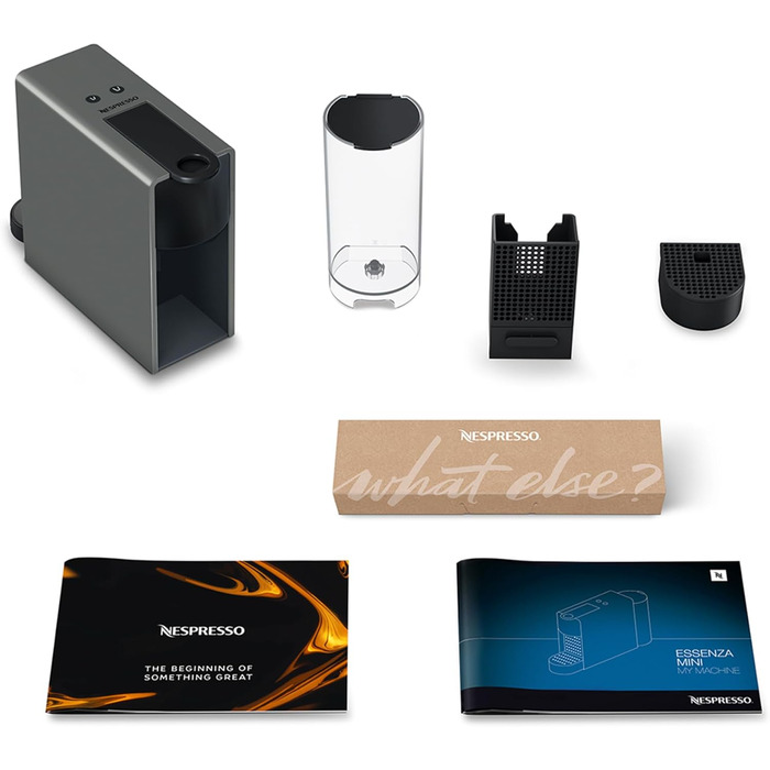 Кавомашина Nespresso Essenza Mini Krups сіра: капсульна, 19 бар, 0.6 л, енергозберігаюча, 1260 Вт