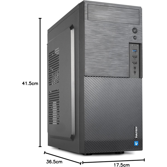 Компактний ATX корпус VulTech VCO-A1699 Rev 2.1, чорний, без блоку живлення, 2x USB 2.0, 1x USB 3.0