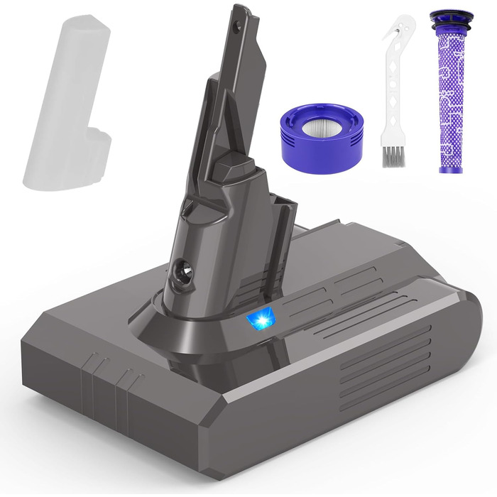 Акумулятор ARyee V7 для Dyson V7 Motorhead/Animal/Absolute/Trigger/HEPA/Extra/Mattress, SV11 Fluffy, з фільтром і щіткою, змінний акумулятор