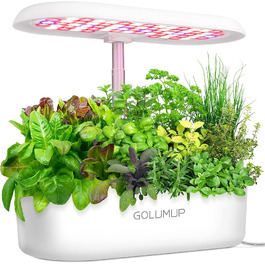Smart Garden: Гідропонна система для вирощування зелені з LED лампою 26W та 12 капсулами. Регульована висота до 50 см.