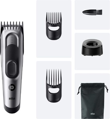 Машинка для стрижки Braun Series 7 HC7590: професійна, акумуляторна, 17 насадок, миюча, сіра