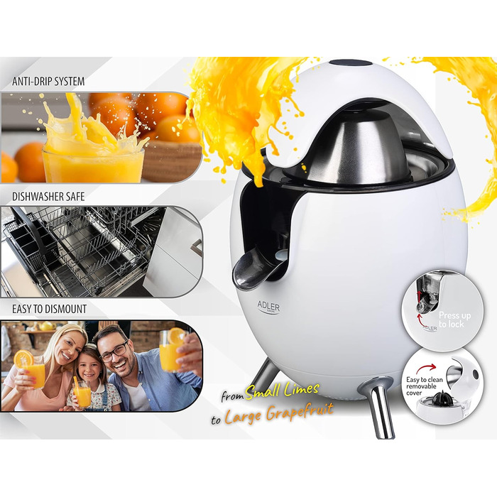 Соковижималка для цитрусових Adler AD 4013, біла, електрична