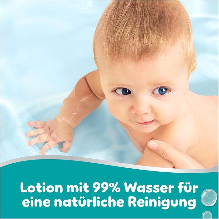 Дитячі вологі серветки Pampers 99% Water, гіпоалергенні, 12 упаковок по 60 шт (720 шт)
