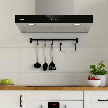 Витяжка кухонна CIARRA CBCS6102 A+++ 60 см, нержавіюча сталь, 650 м³/год, з вугільним фільтром CBCF003, сенсорне керування, режим рециркуляції та відведення