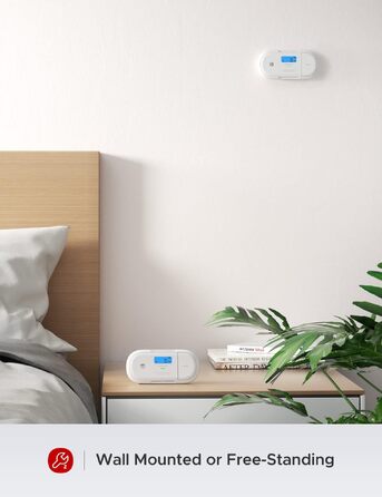 Розумний датчик чадного газу X-Sense XC04-WX з Wi-Fi, сповіщення через додаток X-Sense Home Security, зі змінною батареєю, білий