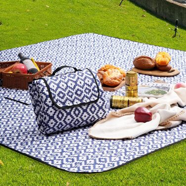 Водонепроникна плед-підстилка для пікніка та кемпінгу Oak & Tea, 150 x 200 см, ізоляційна пляжний килимок з тришарового оксфорду, синій