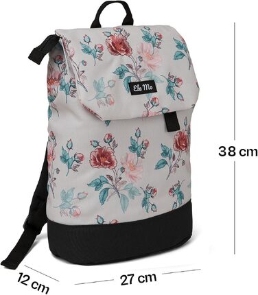 Жіночий рюкзак Ela Mo Daypack для ноутбука — протикрадіжний міський рюкзак для навчання, офісу та бізнесу (Roses For You)