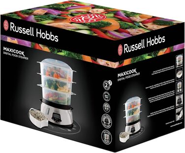 Рисівварка Russell Hobbs 19750-56 з функцією підігріву та парової обробки, антипригарне покриття, мірний стакан та ложка, скляна кришка