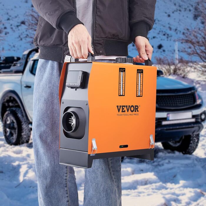 Автономний дизельний обігрівач повітря VEVOR 12В 5-8кВт з LCD-дисплеєм та пультом керування для авто, автобусів та вантажівок