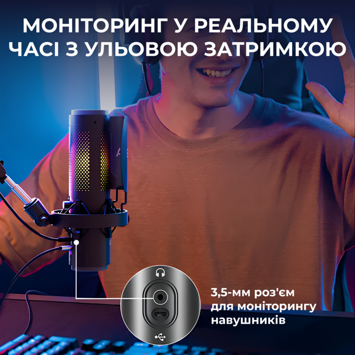 Мікрофон конденсаторний зі зміною діаграми спрямованості BOYA K9 RGB Black