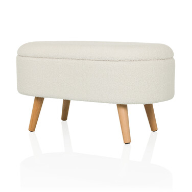 Пуф STORIANO 82x41x44 см, 1 відділення, білий, hjh LIVING