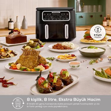 Аерофритюрниця Karaca Air Cook Duo Hausmannskost XXXL 8 л, для 8 осіб, Starlight