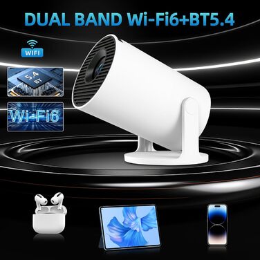Портативний міні проєктор 4K з Wi-Fi 2.4/5G, Android 11, Full HD 1080P, HDMI, динамік (HY300Pro+)