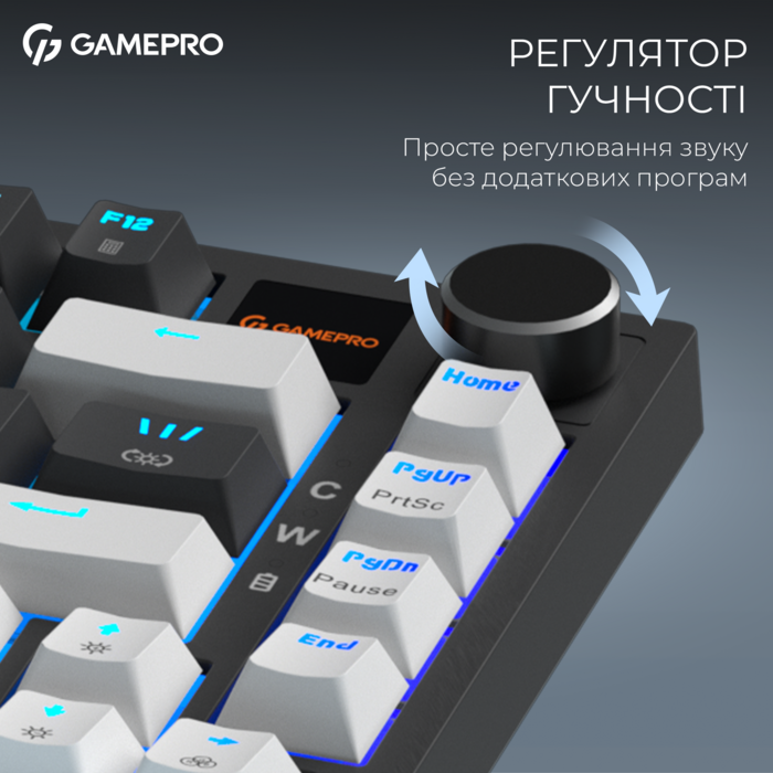 Бездротова механічна клавіатура GamePro Asgard Valhalla Pro (MK160B-D-Pro) 75% Rainy switches