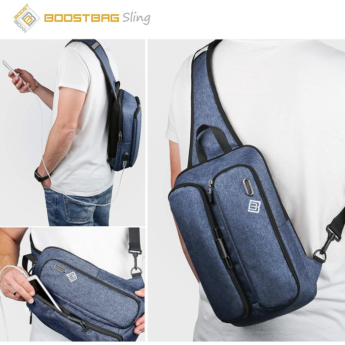 Сумка слінг Boostbag Sling синя — багатофункціональна наплічна сумка для планшета 10,1