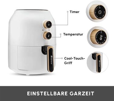 Аерофритюрниця Karaca Multifry 3,5 л 1350 Вт біла, енергозберігаюча, легке очищення, здорова смаження, аерофрайєр