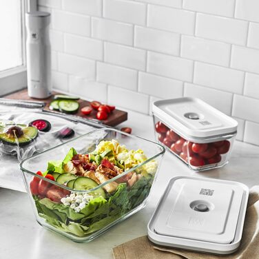 Вакуумний набір для зберігання продуктів ZWILLING Fresh & Save: вакууматор, скляні контейнери та пакети, 32 предмети