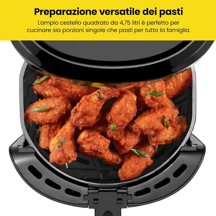 Електрична аерофритюрниця Chefman 4.75 л, цифрова керування One Touch, антипригарне покриття, чорна