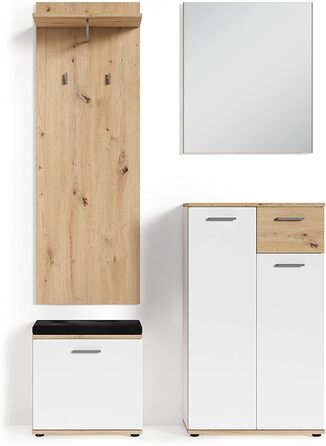 Настінне дзеркало byLIVING Jakob, біле, 60x70 см, сучасний дизайн, для передпокою та ванної, прямокутне, меблі для коридору