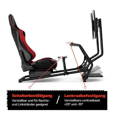 Симулятор гоночного крісла Rennsitz Cockpit — повністю регульований з тримачем для монітора