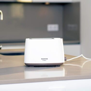 Тостер Taurus Mytoast II, 750Вт, 2 слоти, 7 режимів, автоцентрування, підігрів, розморожування, піддон для крихт, підсвічування, білий