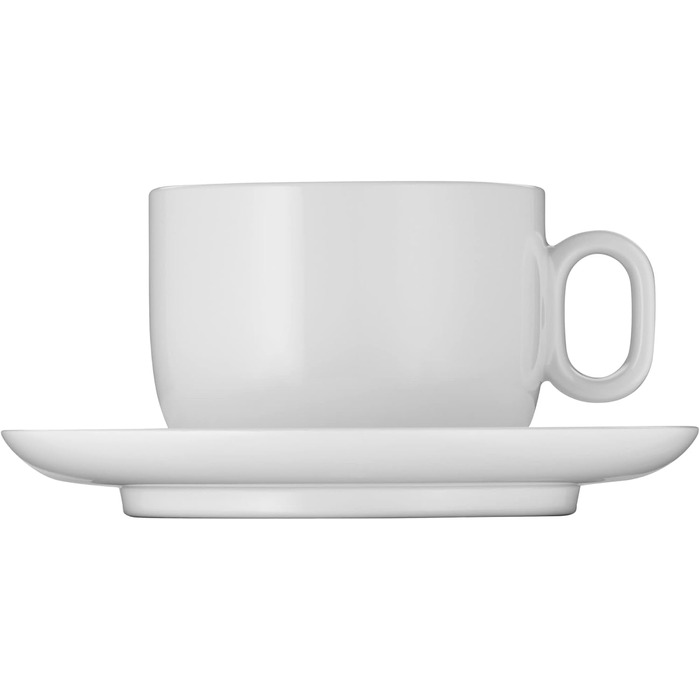 Набір чашок для капучино WMF Barista з блюдцями, порцелянові, 4 предмети (2 чашки по 160 мл), підходять для посудомийки