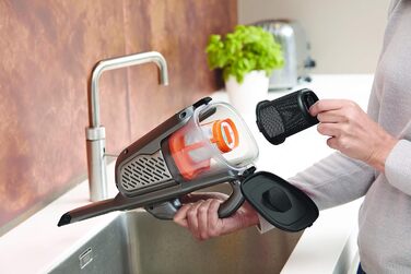 Пилосос ручний Black+Decker Dustbuster Smart Tech 36 Вт·год 18В, циклонний, дві потужності, витяжна щілинна насадка, зарядний кабель з настінним кріпленням