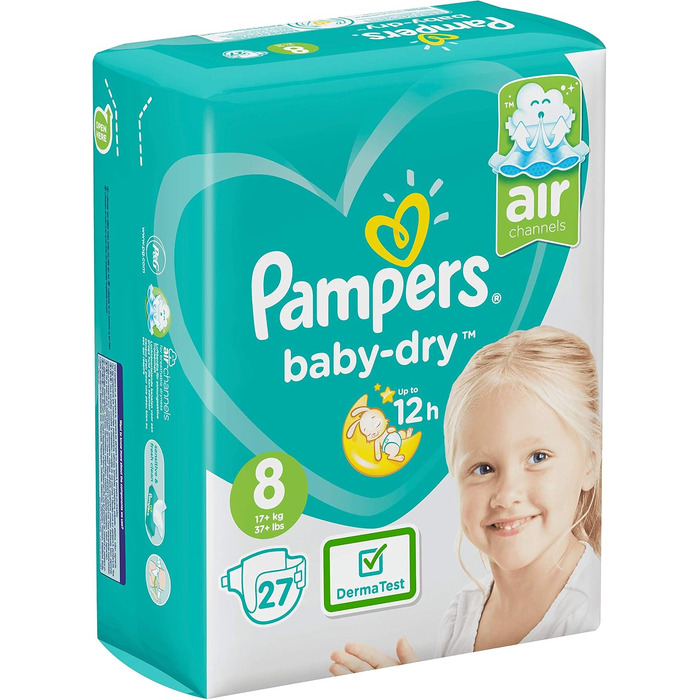Підгузки Pampers Baby Dry розмір 8 (17+ кг), 27 шт