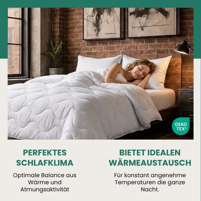 Всесезонна ковдра VEL VET HOME 160x200 см, мікрофібра, середній рівень тепла (300 GSM), гіпоалергенна стібана ковдра, біла, Oeko-TEX Standard 100