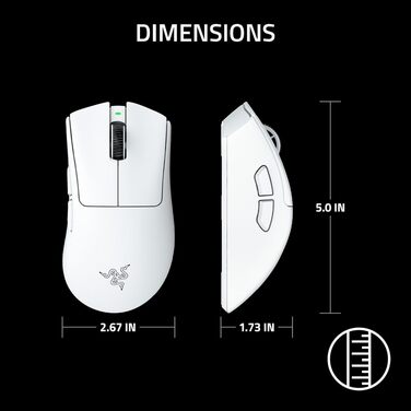 Ігрова бездротова миша Razer DeathAdder V4 Pro White: ергономічна, ультралегка (55г), 26K DPI, HyperSpeed, до 100 годин роботи