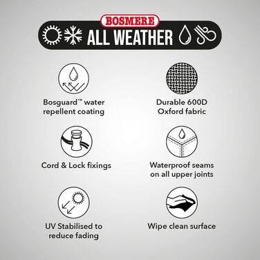 Чохол для парасольки Bosmere Allwetter, великий, антрацит (L) з блискавкою