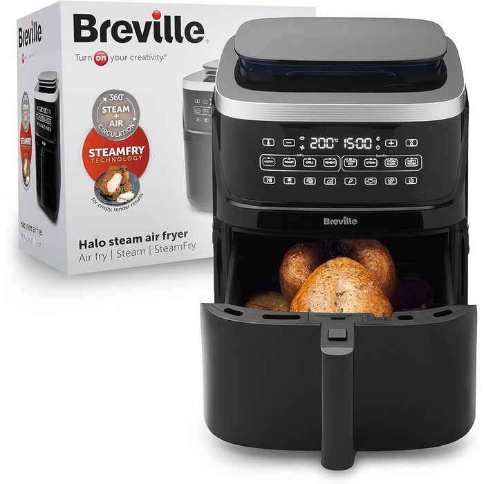 Фритюрниця з гарячим повітрям Breville Halo Flexi 7 л, функція парового приготування SteamFry