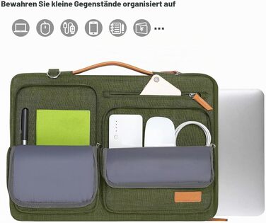 Чохол для ноутбука MOSISO 360° на 16 дюймів для MacBook Pro M1 M2 M3 M4 M5, Lenovo, HP, оливковий
