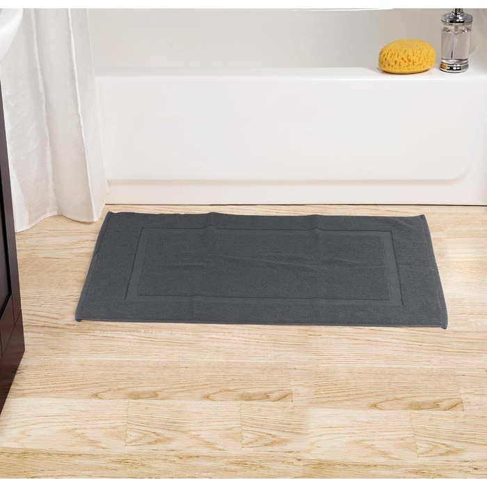 Бавовняний килимок для ванної Utopia Towels, 2 шт, 53x86 см, сірий, махровий, праний