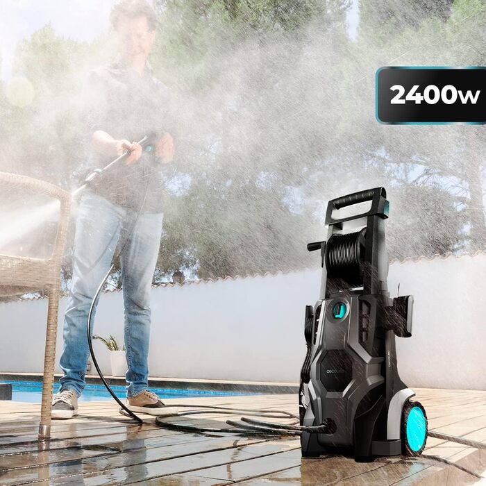 Мийка високого тиску Cecotec HydroBoost 2400 AdvanceCleany 2400 Вт для дому, саду та авто, 180 бар, алюмінієвий насос, 480 л/год + насадки