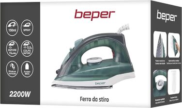 Праска BEPER P204FER004, 2200 Вт, 150 мл, парова, регульована температура, Ottanium