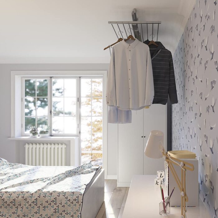 Сушарка для білизни Foxydry Mini, вертикальна, складана, алюміній і сталь, 128x54x25 см, сіра