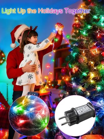 Світлодіодна гірлянда для вулиці 35м, 300 LED вогників для новорічної ялинки та декору (теплий білий/кольорова)