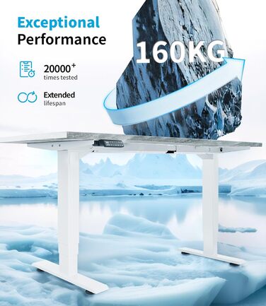 Електричний регульований стіл MAIDeSITe T2 Pro Plus (Чорний, Сірий) з 2 моторами, 3 ступені регулювання та пам'ять