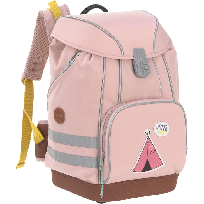 Дитячий шкільний рюкзак LÄSSIG Adventure Tipi 40 см рожевий, комплект: сумка для спорту, пенал, мішок для взуття, гаманець, для дітей від 6 років