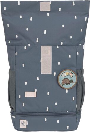 Дитячий рюкзак LÄSSIG Rolltop, водонепроникний, 11 л, темно-синій, з нагрудним ременем, Happy Prints