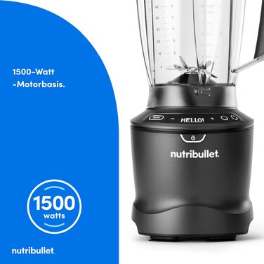 Стаціонарний блендер Nutribullet SmartSense Mixer Combo NBF550DG, 1500Вт, чаша 1.9л та стакани 700/900мл, 5 швидкостей, пульсаційний режим, чорний