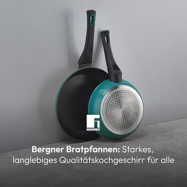 Набір сковорідок BERGNER Classique 20 і 24 см, антипригарні, ковані алюмінієві, для всіх плит, без ПФОА, зелений